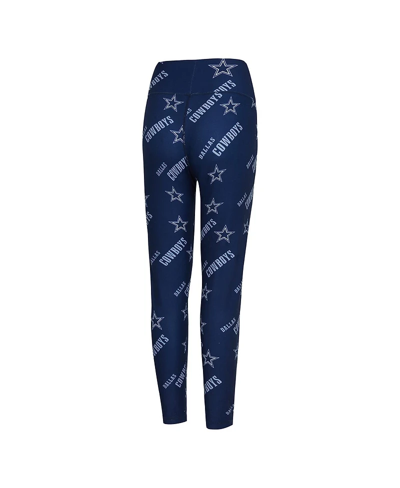 Concepts Sport Women's Navy Dallas Cowboys Breakthrough Allover Print Knit Sleep Leggings