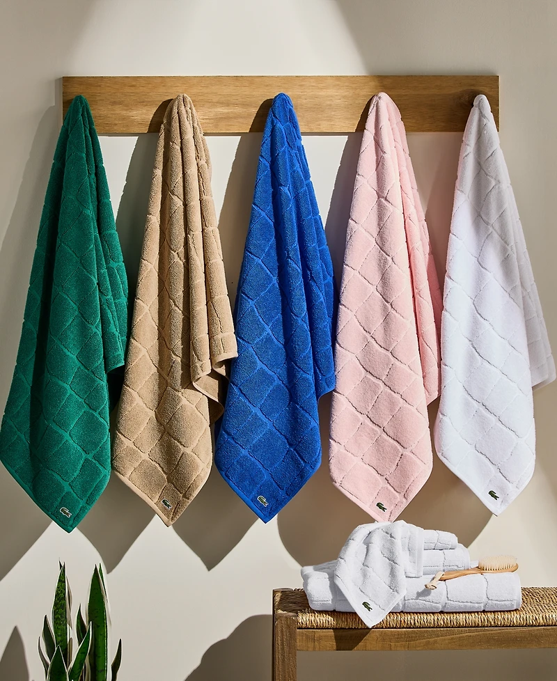 Lacoste Home Heritage Croc Scale Cotton Hand Towel, 16" x 30"