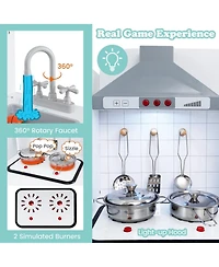 Kids Kitchen Playset 3-in-1 with Refrigerator and Washing Machine