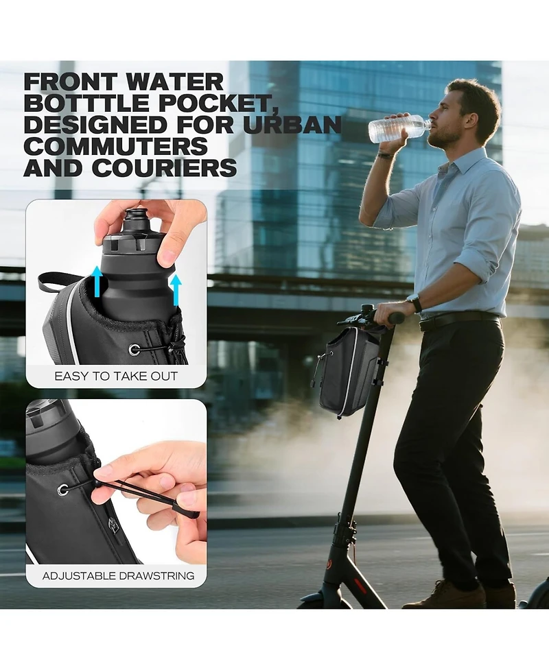 Urbanmax Electric Scooter Bag, 2L Waterproof Storage for Phone, Bottle, Charger Tools