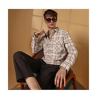 Campus Sutra Men's Buffalo Check Utility Shirt