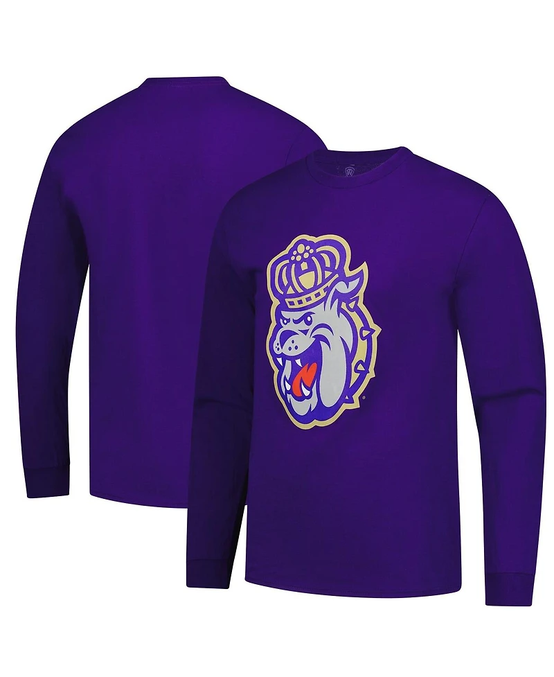 Fanatics Unlabeled Men's Purple James Madison Dukes Logo Long Sleeve T-Shirt