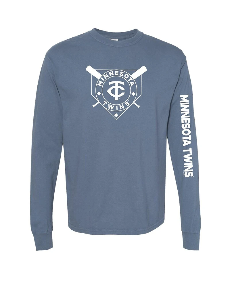 Soft As A Grape Women's Navy Minnesota Twins Pigment Dye Long Sleeve T-Shirt