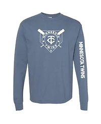 Soft As A Grape Women's Navy Minnesota Twins Pigment Dye Long Sleeve T-Shirt