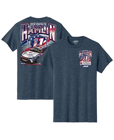 Joe Gibbs Racing Team Collection Men's Heather Navy Denny Hamlin National Debt Relief Car T-Shirt