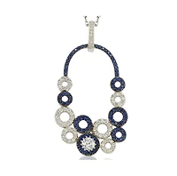 Suzy Levian New York Suzy Levian Sterling Silver Sapphire Multi-Circle Center Stone Pendant