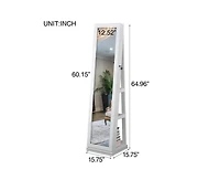 Casainc Full Length Mirror Bathroom Swivel Jewelry Cabinet