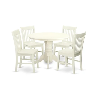 East West Furniture Dining Room Set Linen White