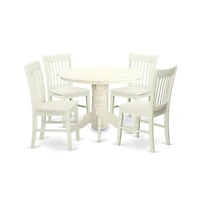 East West Furniture Dining Room Set Linen White