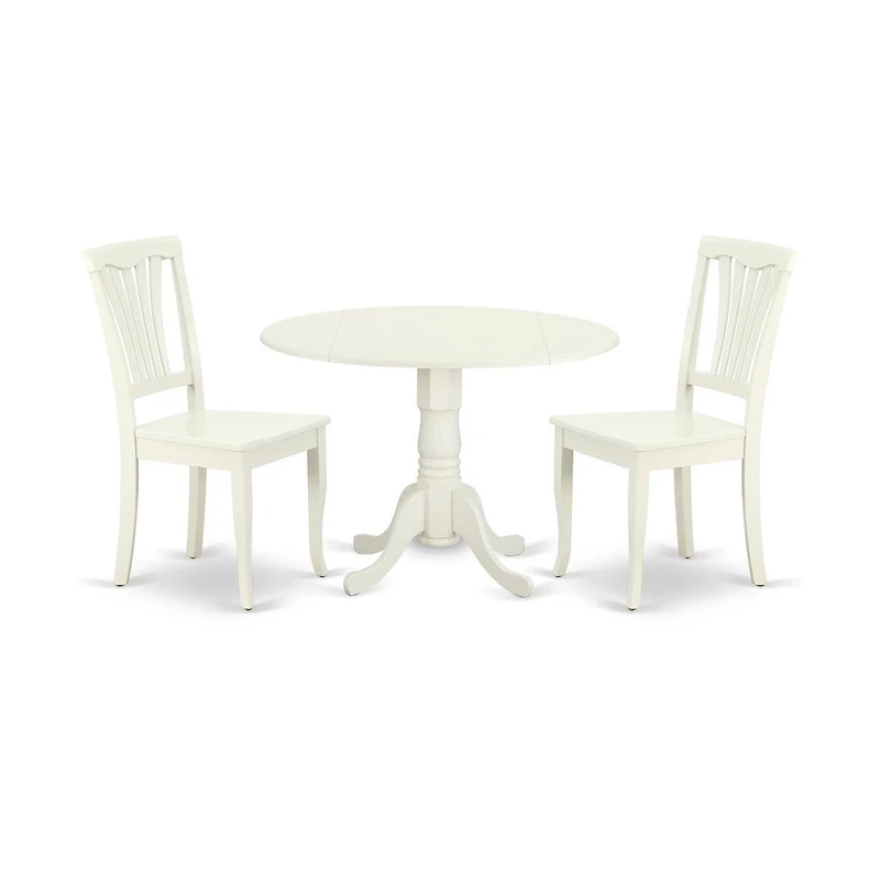 East West Furniture Dining Room Set Linen White