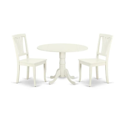 East West Furniture Dining Room Set Linen White