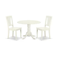 East West Furniture Dining Room Set Linen White