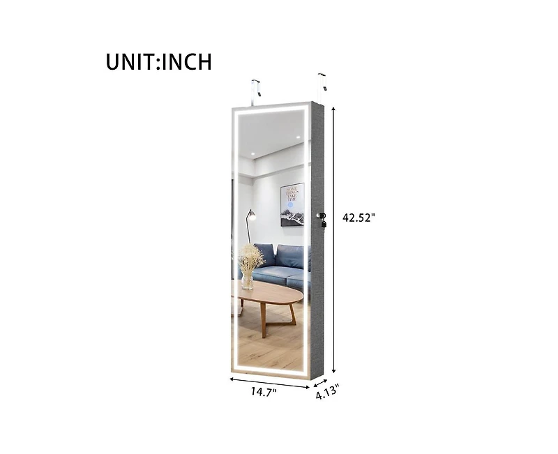 Casainc Bathroom Storage Mirror Cabinet With Led Lights
