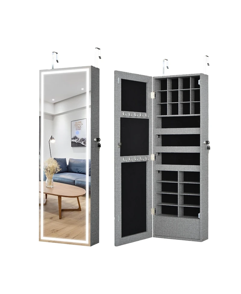 Casainc Bathroom Storage Mirror Cabinet With Led Lights