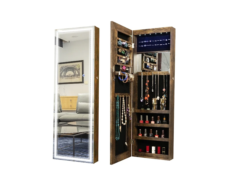 Casainc Bathroom Storage Mirror Cabinet With Led Lights