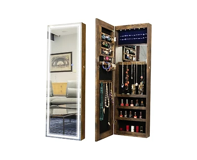 Casainc Bathroom Storage Mirror Cabinet With Led Lights