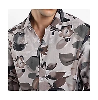 Campus Sutra Artistic Foliage Shirt