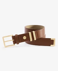 Steve Madden Textured Faux-Leather Double-Keeper Belt