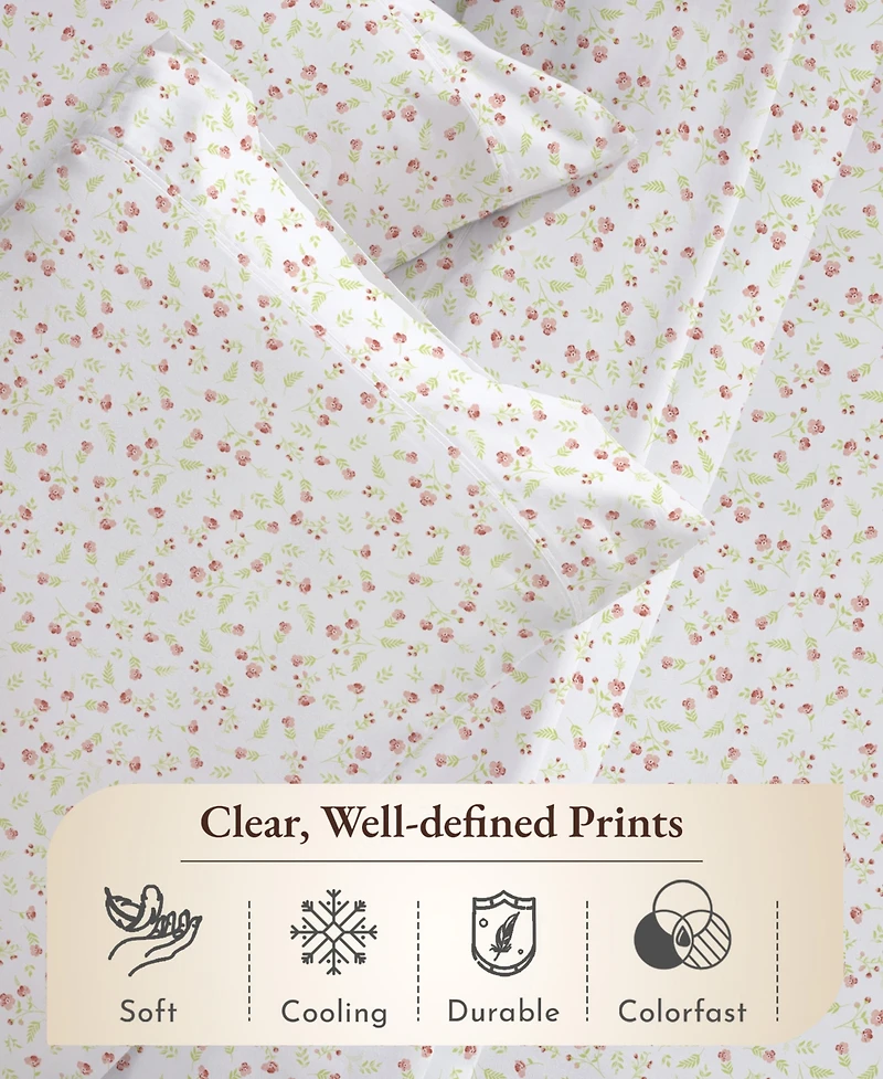 Printed Llama - 100% Organic Cotton Percale California King Bed Sheets Set - Deep Pocket, Gots Certified