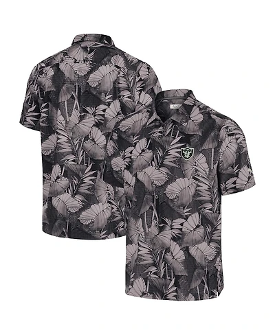 Tommy Bahama Men's Black Las Vegas Raiders Coast Nuevo Fronds Camp Button-Up Shirt