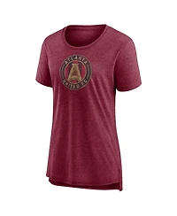 Fanatics Mto Label Women's Heather Red Atlanta United Fc Distressed Vintage Primary Tri-Blend T-Shirt