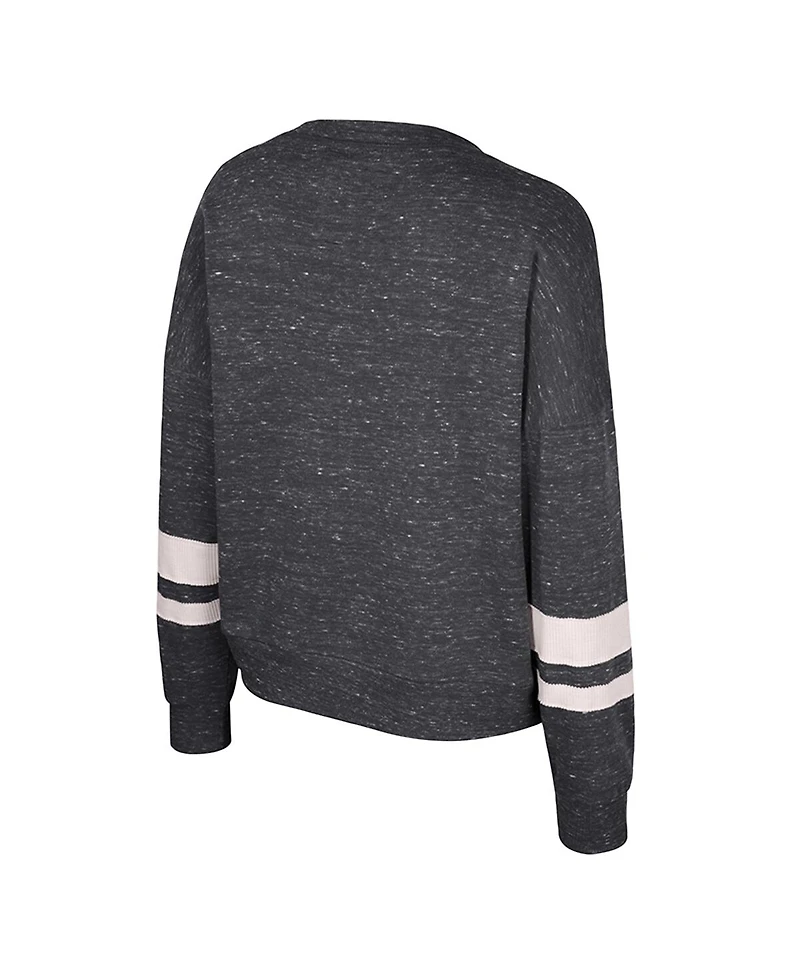 Colosseum Women's Black Iowa Hawkeyes Lost City Speckle Pullover Sweatshirt
