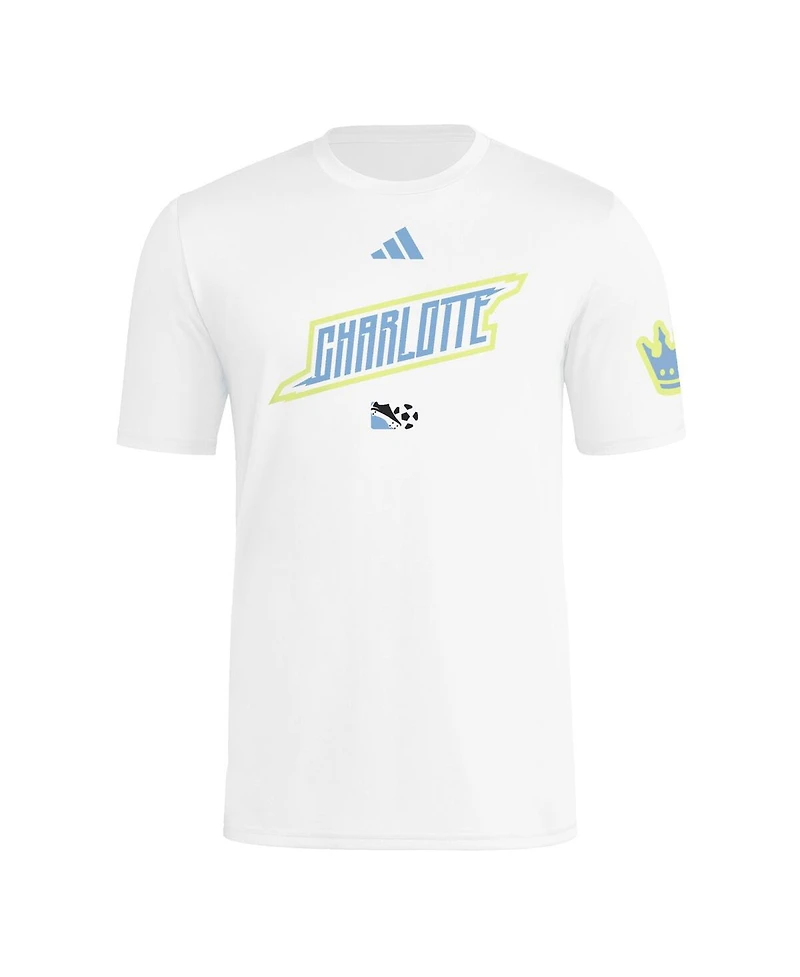 Adidas Men's White Charlotte Fc 2025 Archive Collection Jersey Hook T-Shirt