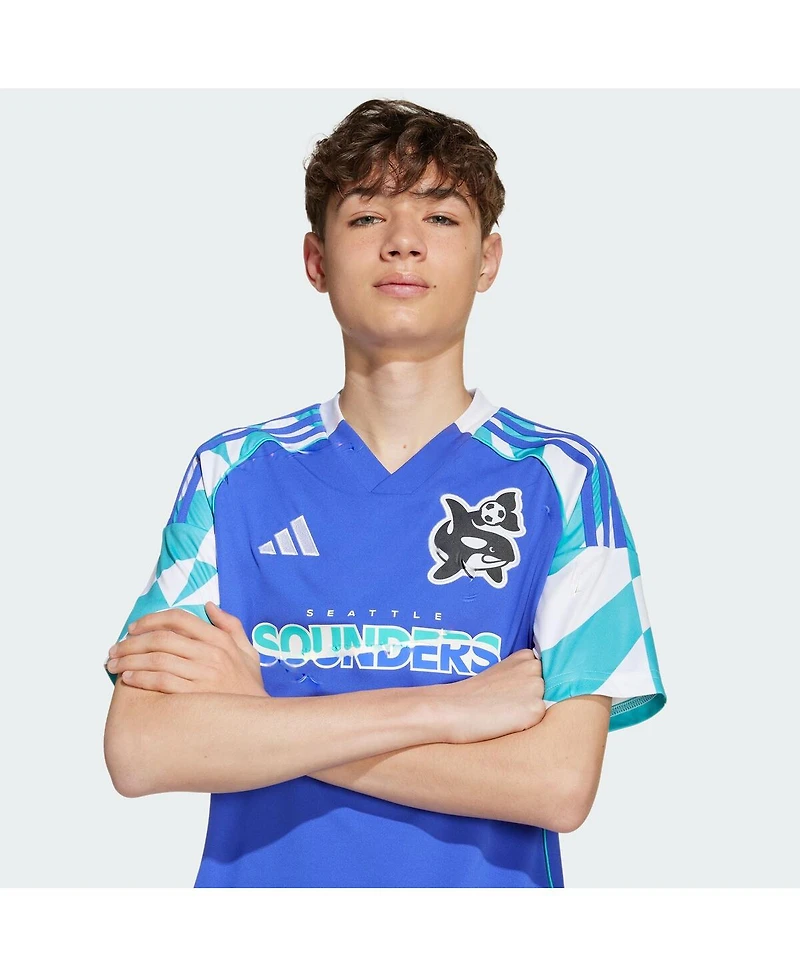 Adidas Big Boys and Girls Blue Seattle Sounders Fc 2025 Third Replica Jersey