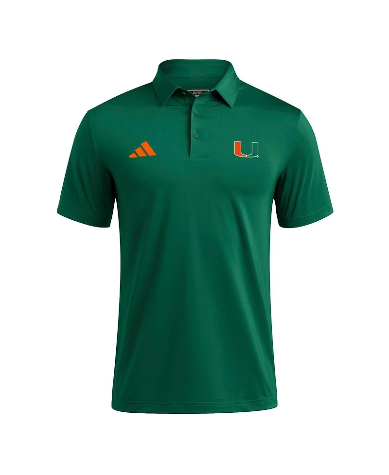 Adidas Men's Green Miami Hurricanes Ultimate 365 Polo Shirt