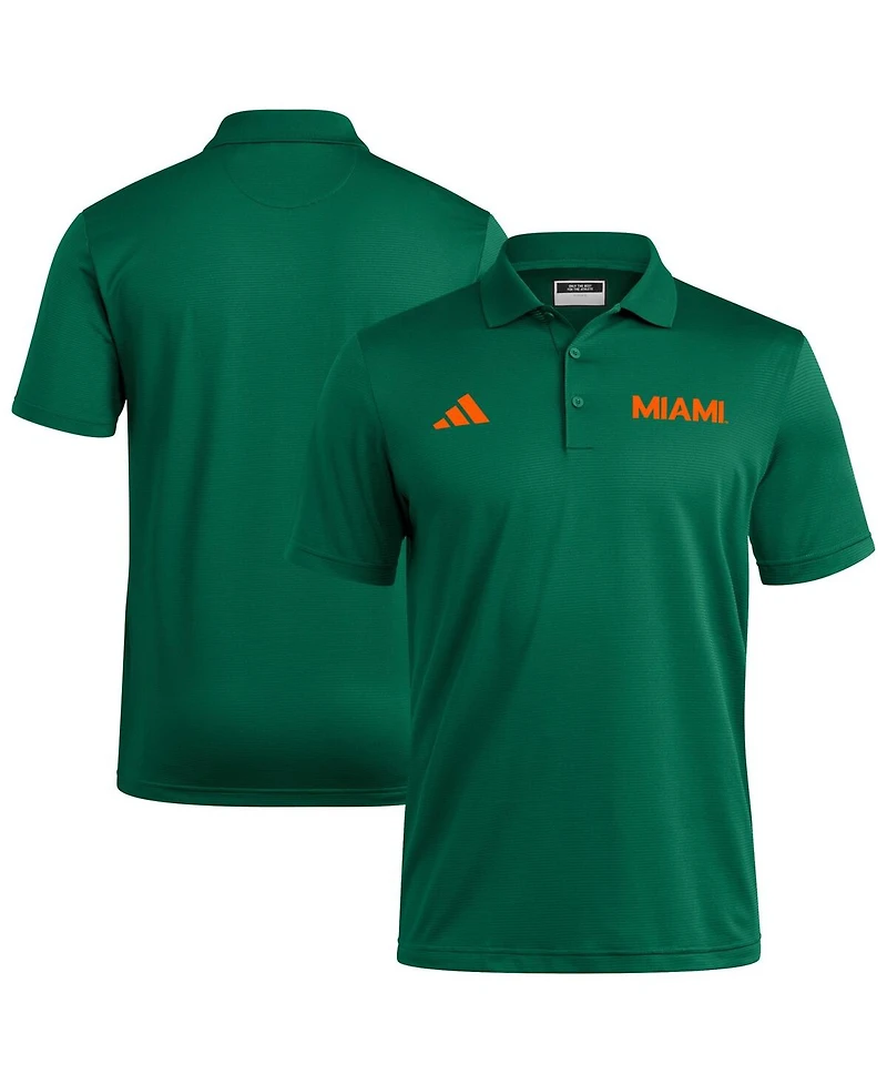 Adidas Green Miami Hurricanes Ultimate 365 Ottoman Polo Shirt
