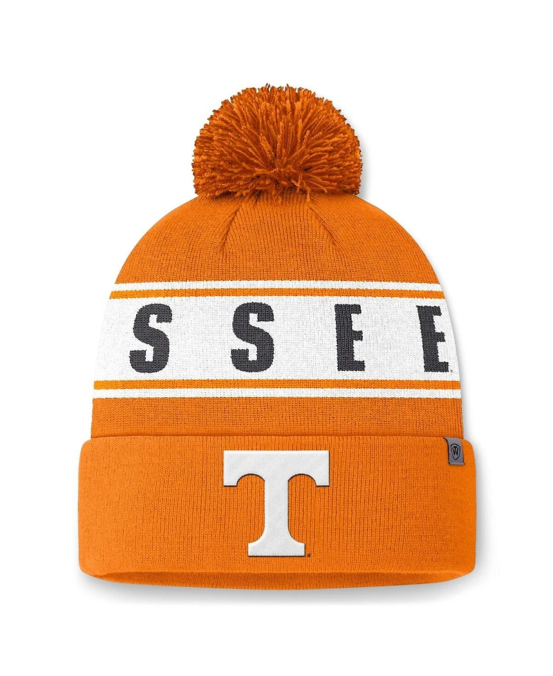 Top of the World Men's Tennessee Orange Tennessee Volunteers Slash Cuffed with Pom Knit Hat