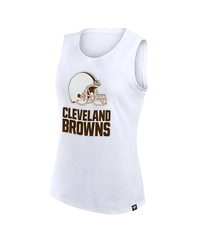 Fanatics Women's White Cleveland Browns Slub Tank Top