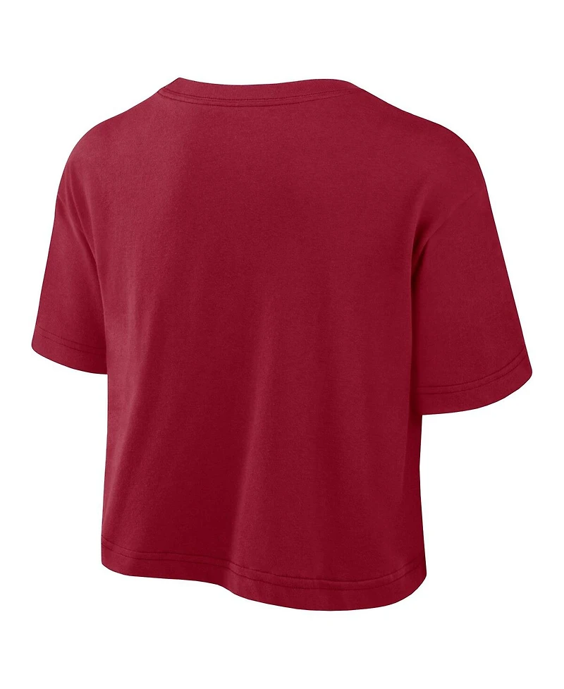 Jordan Women's Crimson Oklahoma Sooners Athletic Prep Arch Cropped Performance T-Shirt