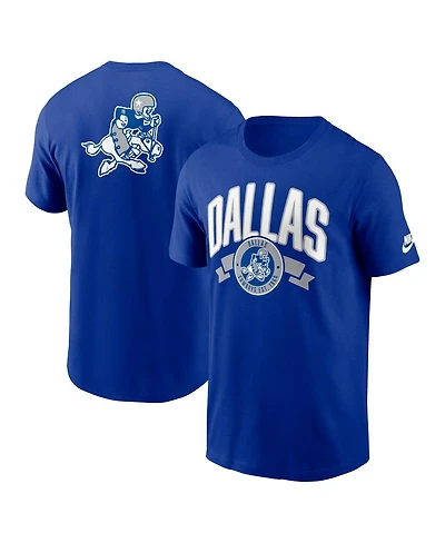 Nike Men's Royal Dallas Cowboys Rewind Front and Back Hit Essential T-Shirt