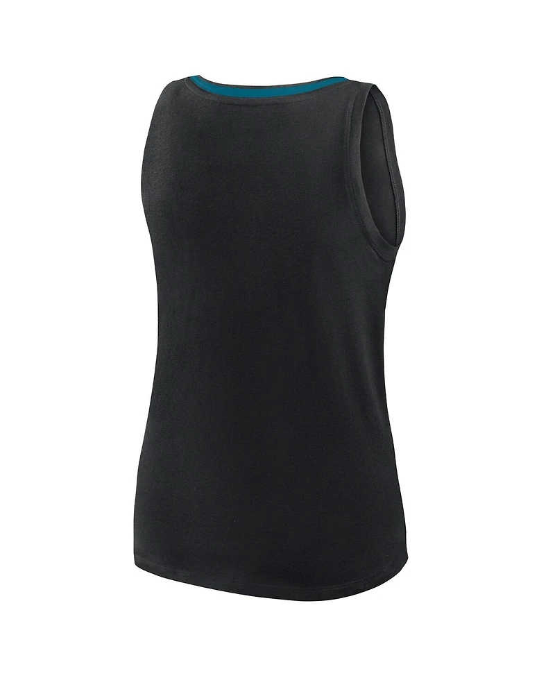 Logo Athletic Women's Black Jacksonville Jaguars Stellar Win V-Neck Tank Top