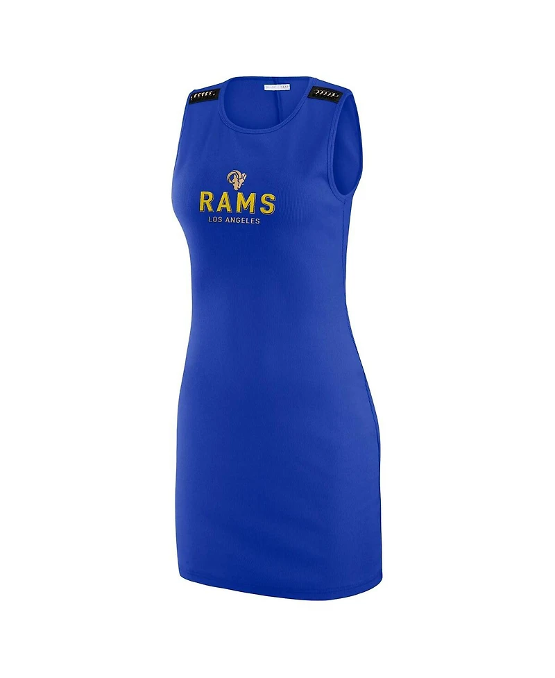 Wear by Erin Andrews x Gracie Women's Hunt Royal Los Angeles Rams Ribbed Tank Dress