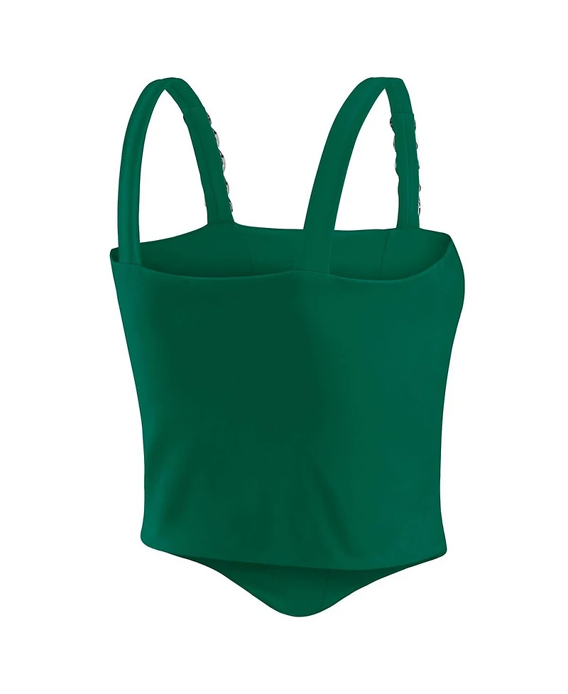 Wear by Erin Andrews x Gracie Women's Hunt Green New York Jets Chain Link Corset Top