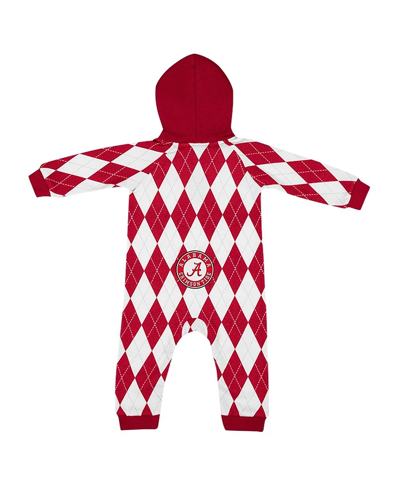 Colosseum Baby Boys and Girls Crimson Alabama Crimson Tide the Dealio Hoodie Romper