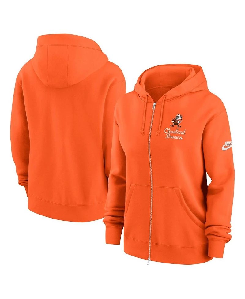 Nike Women's Orange Cleveland Browns Phoenix Rewind Full-Zip Hoodie