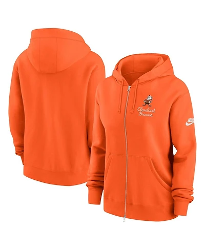 Nike Women's Orange Cleveland Browns Phoenix Rewind Full-Zip Hoodie