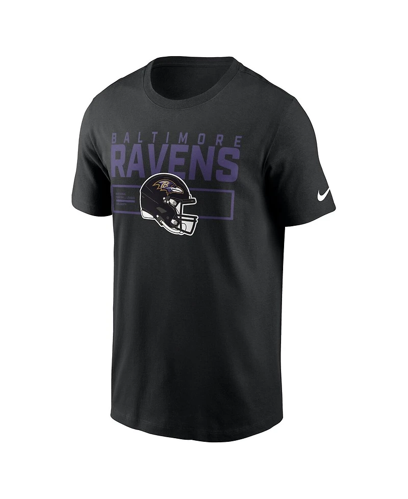 Nike Men's Black Baltimore Ravens Primetime Helmet Essential T-Shirt