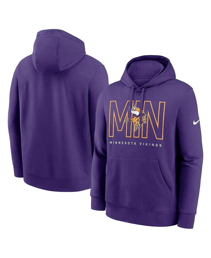 Nike Men's Purple Minnesota Vikings Busted Play Club Fleece Pullover Hoodie
