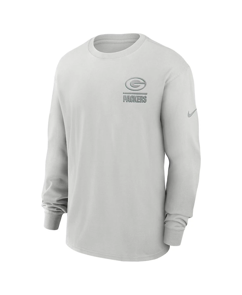 Nike Men's Gray Green Bay Packers Essential Heavy Max90 Long Sleeve T-Shirt
