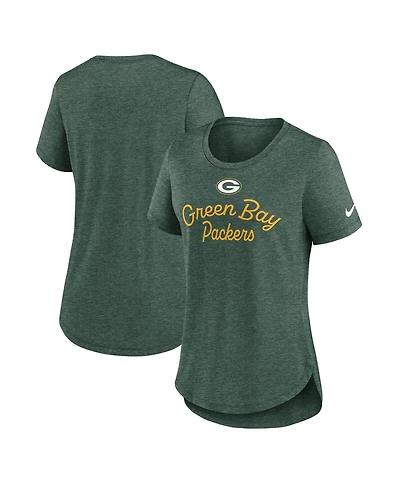 Nike Women's Green Green Bay Packers Script Tri-Blend T-Shirt