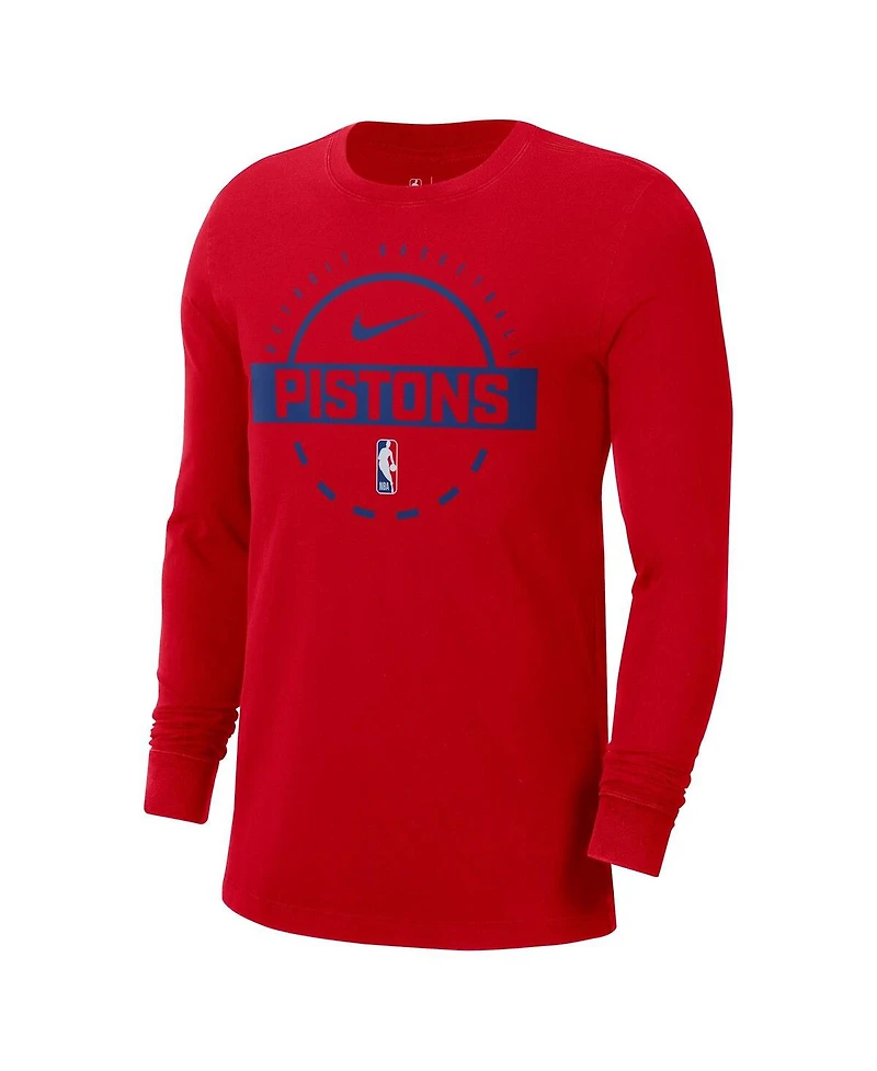 Nike Men's Red Detroit Pistons Authentic Long Sleeve Practice T-Shirt