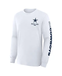 Fanatics Men's White Dallas Cowboys Clock Management Legacy Long Sleeve T-Shirt
