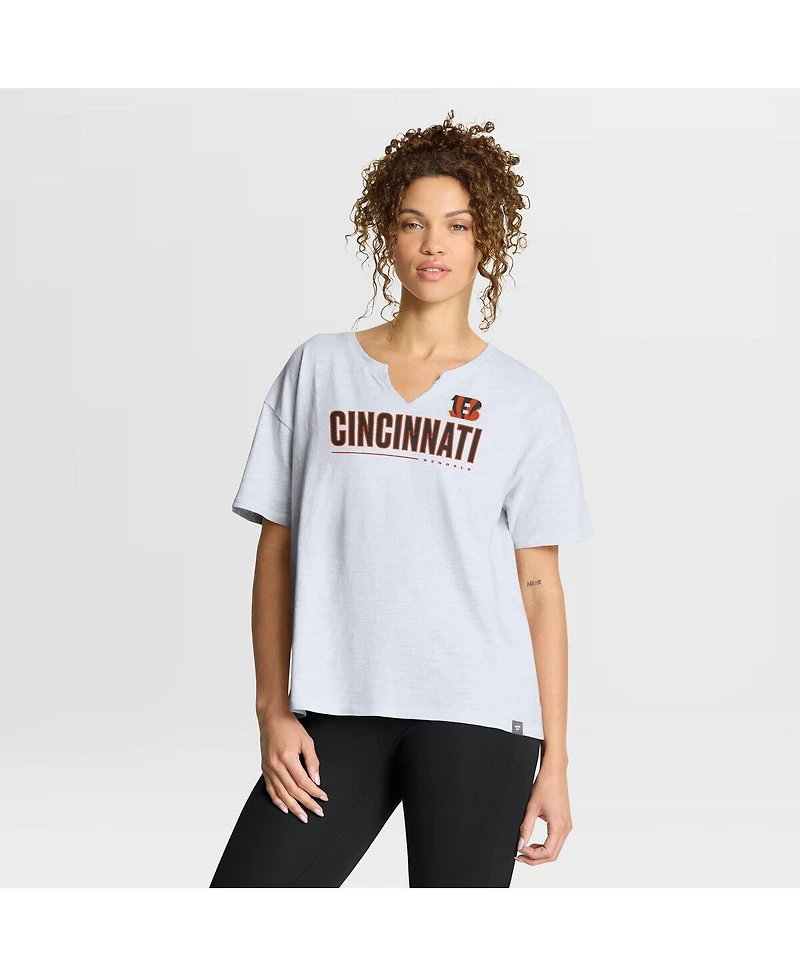 Fanatics Women's White Cincinnati Bengals Redzone Slub Boxy T-Shirt