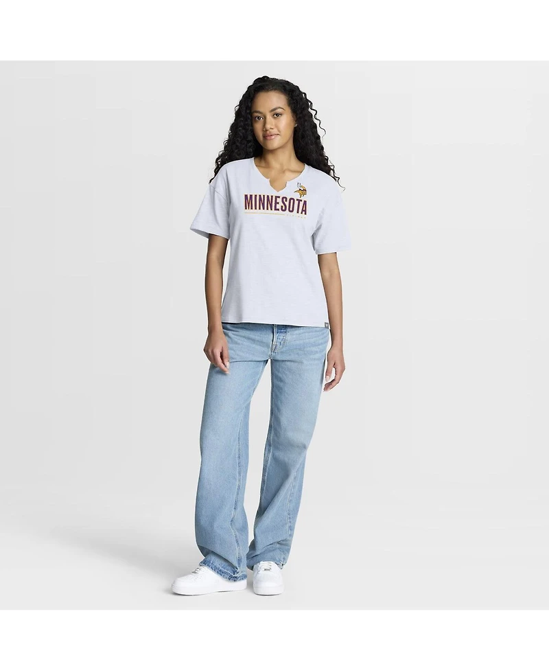 Fanatics Women's White Minnesota Vikings Redzone Slub Boxy T-Shirt