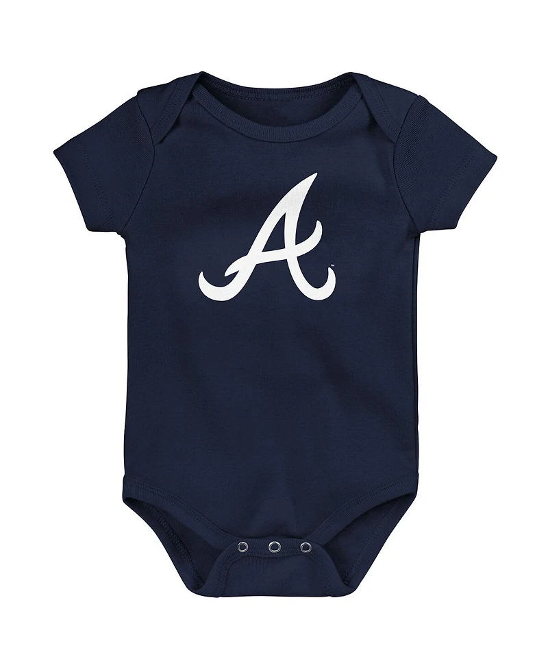 Outerstuff Baby Boys and Girls 3-Pack Atlanta Braves Slide Home Bodysuit Set