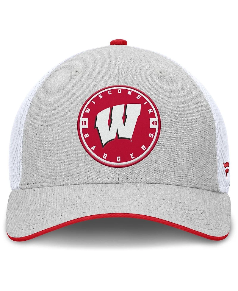 Fanatics Men's Heather Gray Wisconsin Badgers Trigger Flex Hat